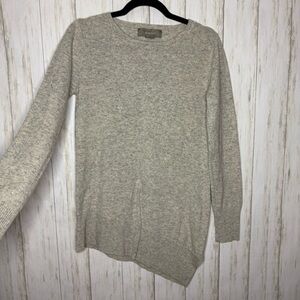 Ply Cashmere Gray Oatmeal Crew Neck Sweater Medium